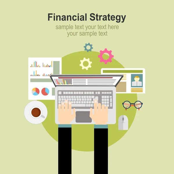 Vlakke design concepten voor financiële strategie — Stockvector