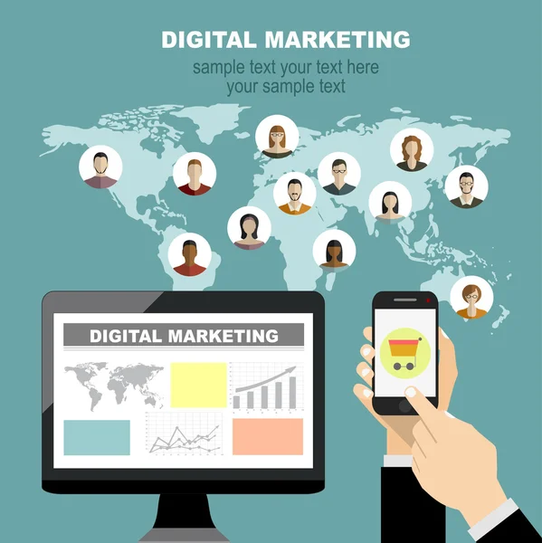 Conceptos de marketing digital — Archivo Imágenes Vectoriales