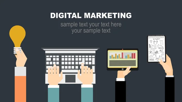 Concepts pour le marketing numérique — Image vectorielle