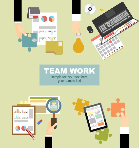 Plat ontwerp voor teamwerk — Stockvector