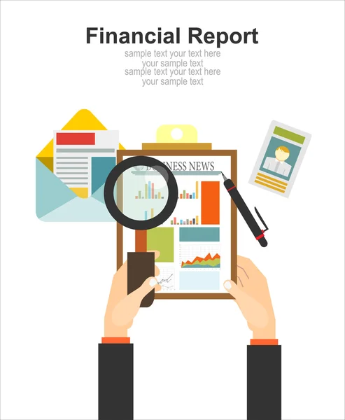ビジネス金融レポートの概念 — ストックベクタ