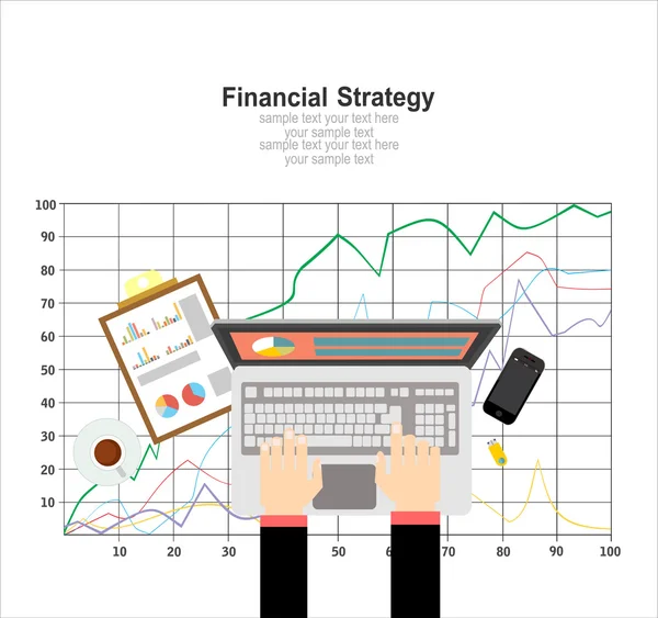 Vlakke design concepten voor financiële strategie — Stockvector