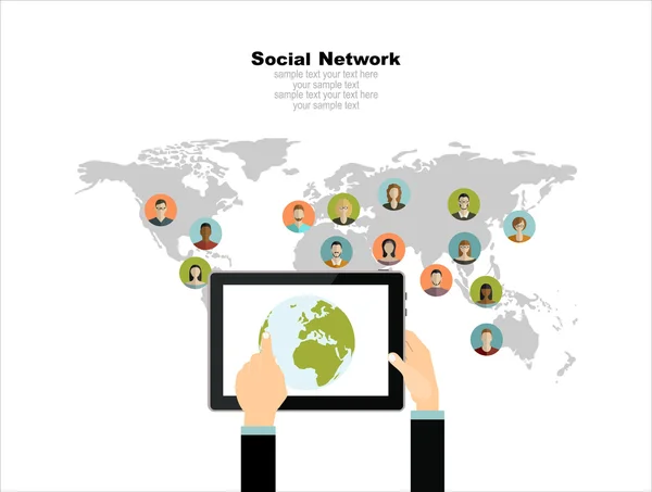 Social network globale — Vettoriale Stock