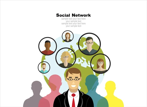 Глобальная социальная сеть — стоковый вектор