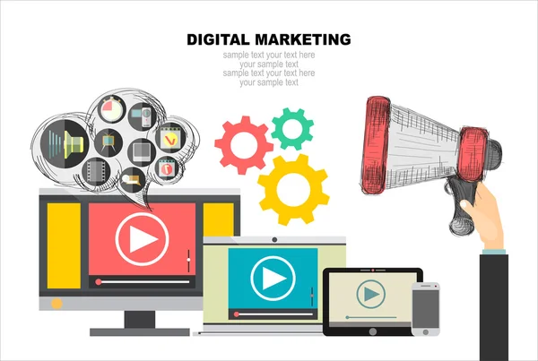 Concepten voor digitale marketing — Stockvector