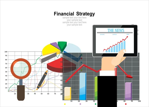 Concept de rapport financier d'entreprise — Image vectorielle