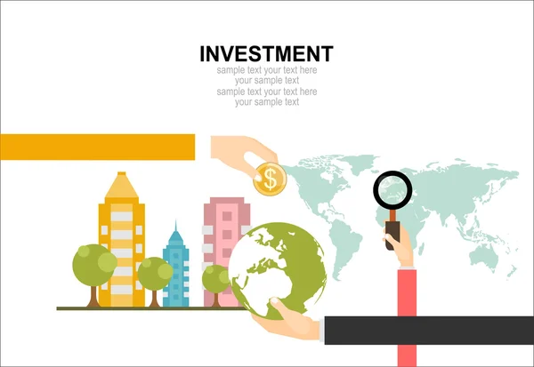 Concepto de diseño plano para inversión — Archivo Imágenes Vectoriales