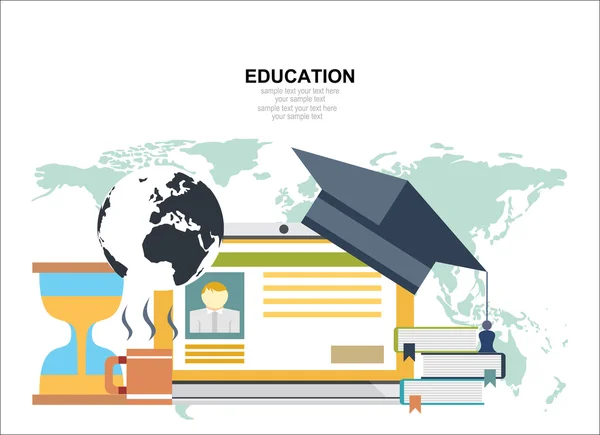 Concepto de educación iconos conjunto — Vector de stock