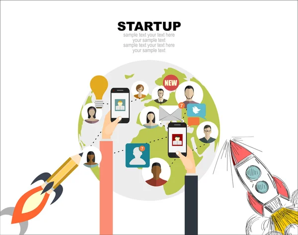 Concept voor business start-up — Stockvector