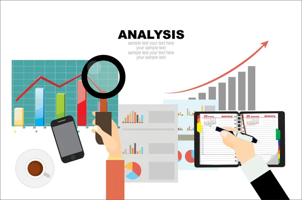 Concept voor business analyse — Stockvector