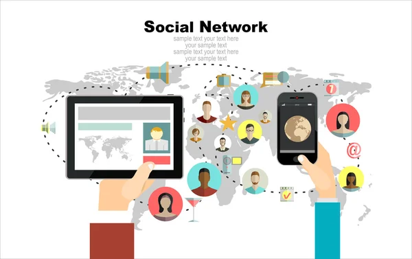 Global social network — Stock Vector