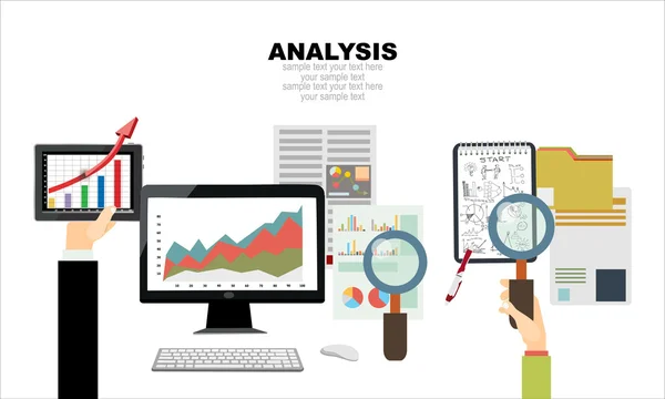 Concepto de análisis empresarial — Vector de stock