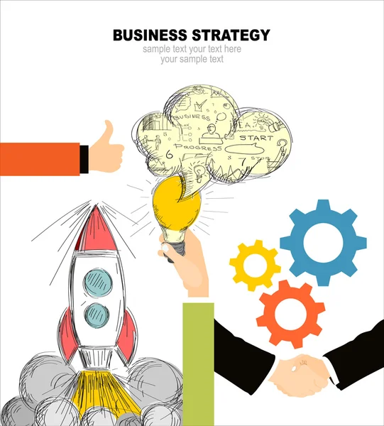 Plat ontwerp voor bedrijfsstrategie — Stockvector