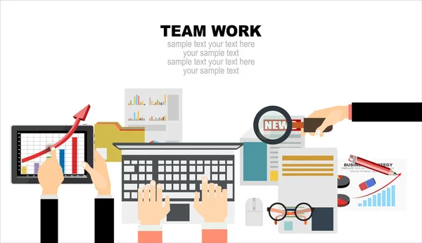 Plat ontwerp voor teamwerk — Stockvector