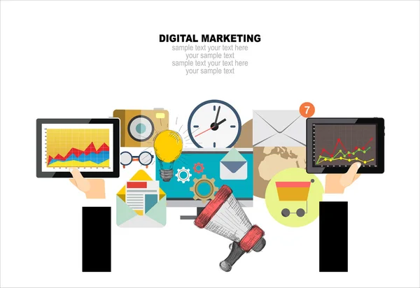 Concepten voor digitale marketing — Stockvector