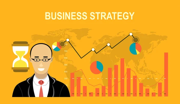 Conceitos para a estratégia empresarial — Vetor de Stock