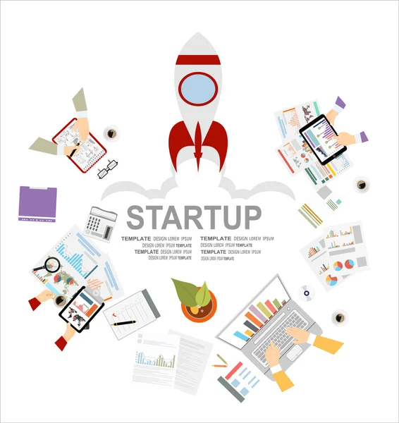 Ideia Startup e Business Startup Banner — Vetor de Stock