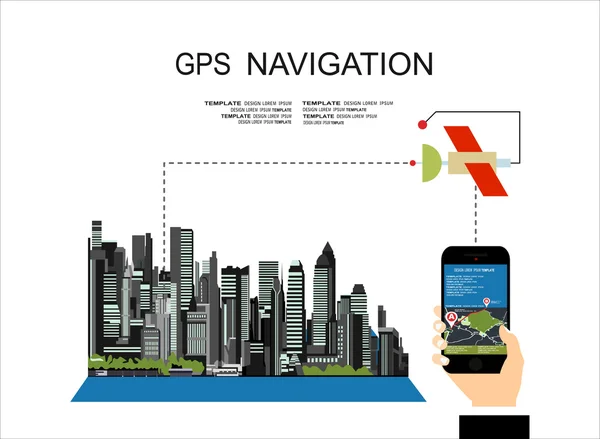 Mobiele navigatie GPS-systeem banner — Stockvector