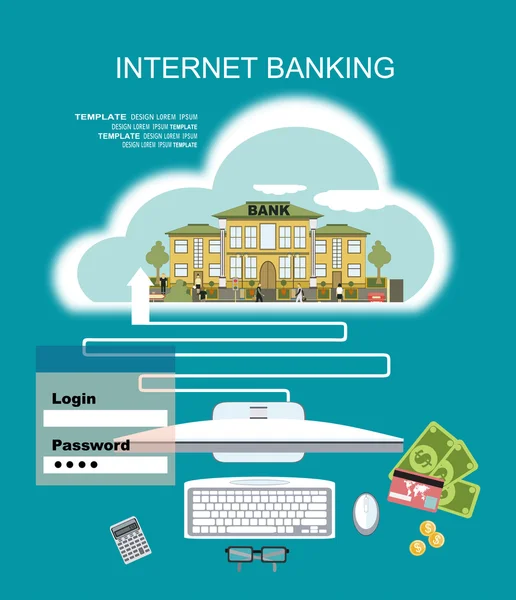 Internetbank, online-betalning koncept — Stock vektor