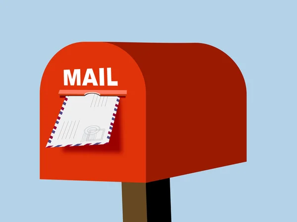 Casella di posta rossa — Vettoriale Stock