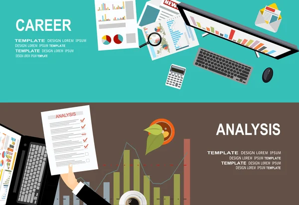 Business analyse en planning webbanner — Stockvector