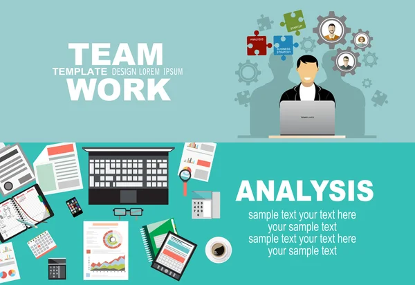 Webbanner voor bedrijfsanalyse en planning — Stockvector