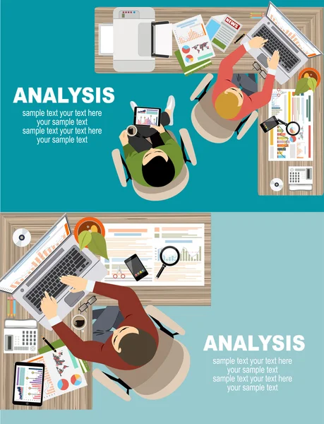 Webbanner voor bedrijfsanalyse en planning — Stockvector