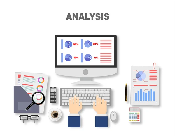 Concepten voor zakelijke analyse en planning — Stockvector