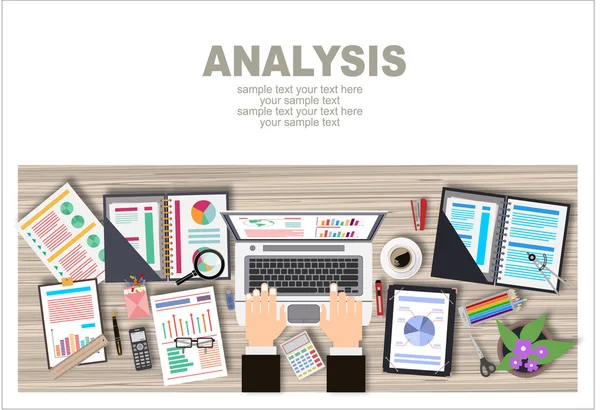 Conceptos de análisis y planificación empresarial — Vector de stock