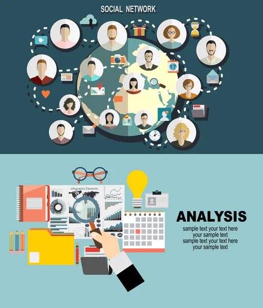 Bannière Web pour l'analyse et la planification d'entreprise — Image vectorielle