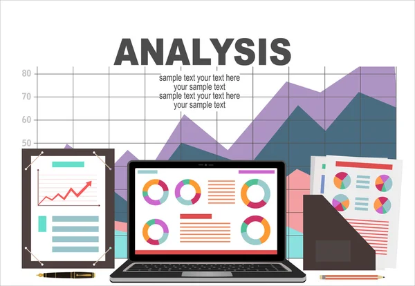 Conceptos de análisis y planificación empresarial — Vector de stock
