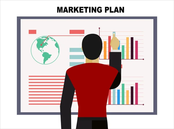 Koncepce obchodního plánu a marketingového plánu — Stockový vektor