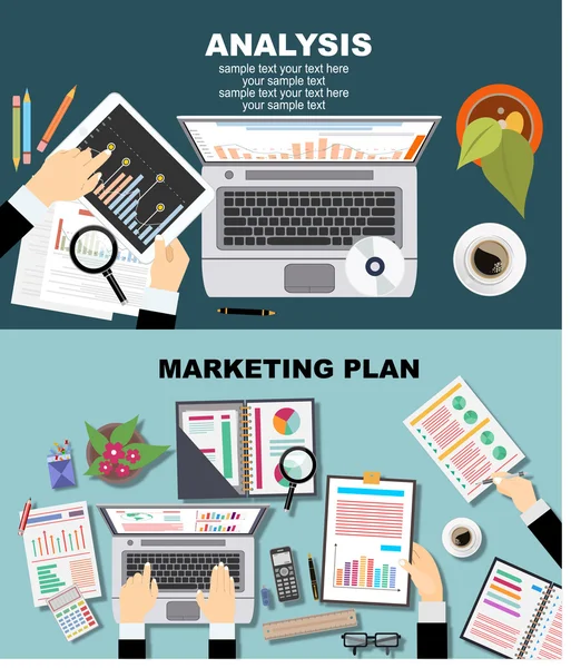 Conceptos de análisis y planificación empresarial — Archivo Imágenes Vectoriales