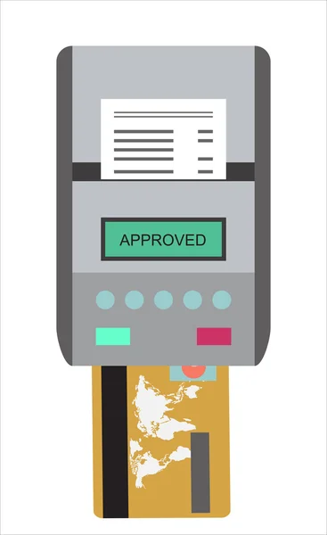 POS terminal printing receipt — Stock Vector