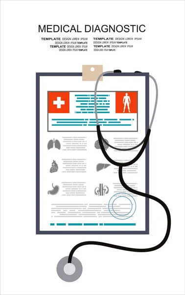 Medische checkup rapportgegevens — Stockvector