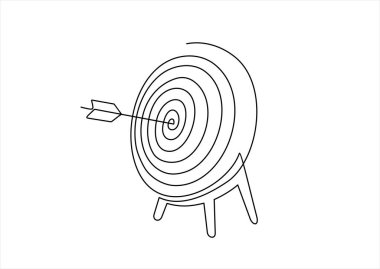 Hedef çemberine bir çizgi çizmeye devam et. Hedefe hedef al veya hedefe ok at. İş, belirlenen hedeflere göre büyür. İş piyasası kavramı.