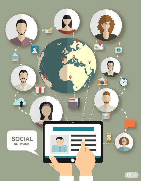 Globalna sieć społeczną — Wektor stockowy