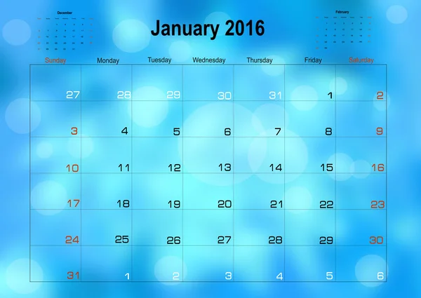 Page calendrier de planification — Image vectorielle