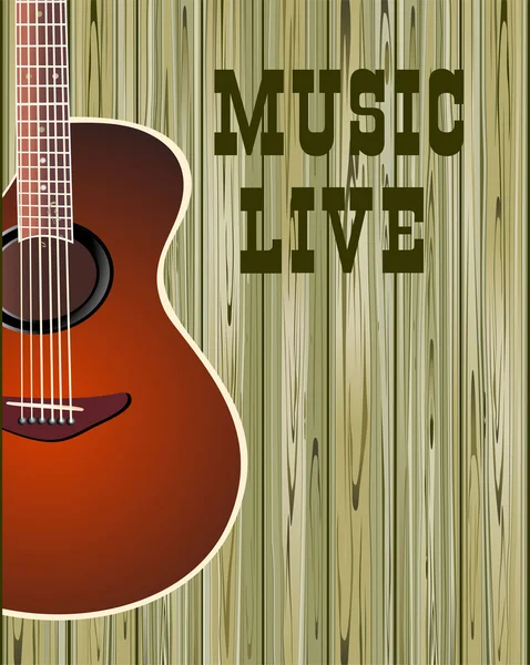 Colorful poster with guitar — Stock Vector
