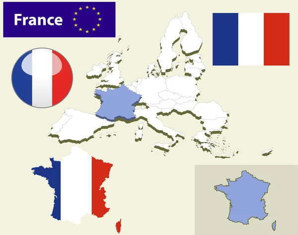 Mappa dei paesi dell'Unione europea — Vettoriale Stock