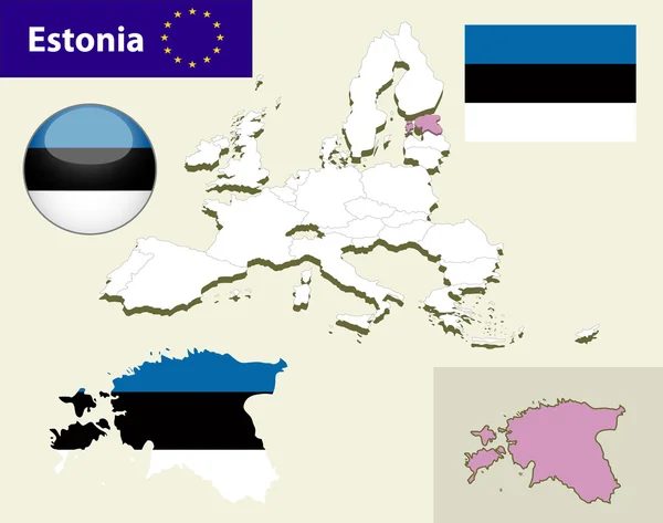 Mapa de países de la Unión Europea — Vector de stock
