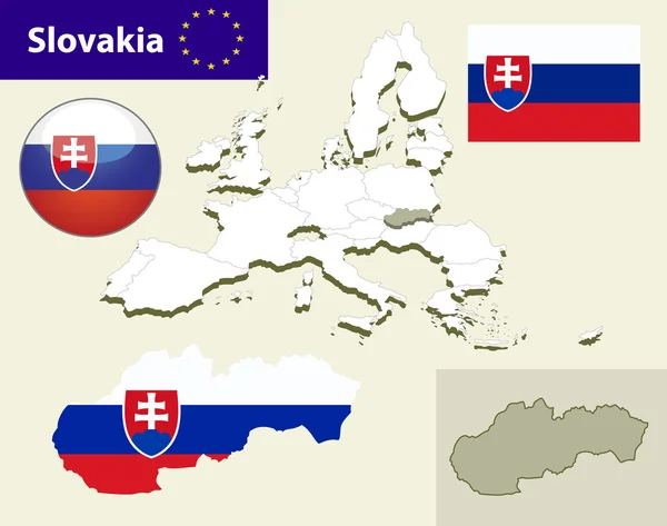 Mapa de países de la Unión Europea — Archivo Imágenes Vectoriales