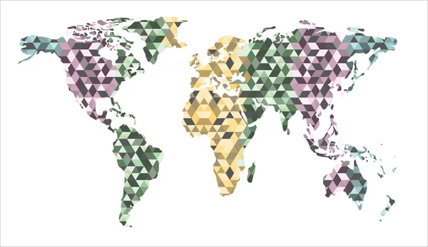 Wereldkaart in veelhoekige stijl — Stockvector