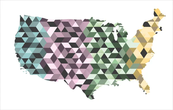 Mapa Spojených států v polygonální stylu — Stockový vektor