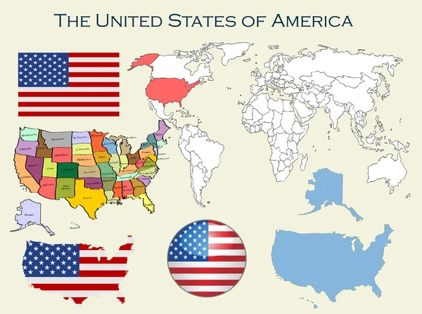 Tvar země Spojené státy americké — Stockový vektor