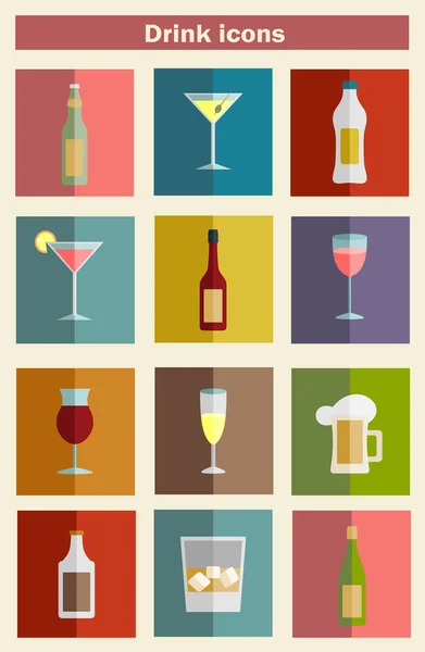 Bebidas alcohólicas icono conjunto — Archivo Imágenes Vectoriales