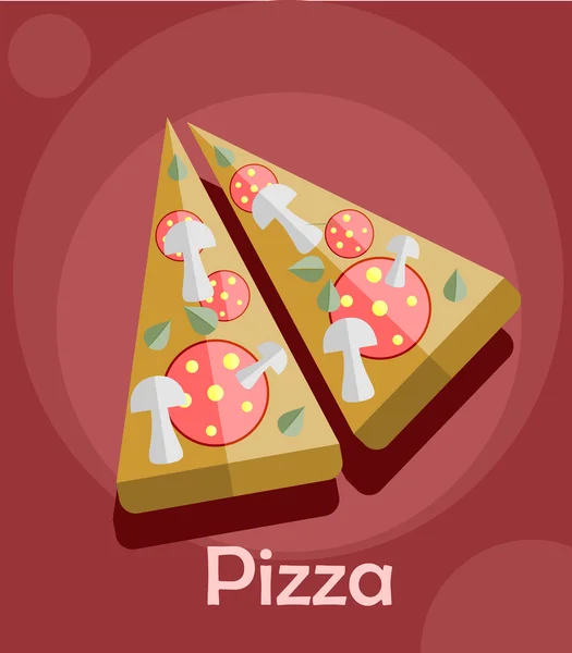 Dos rodajas de pizza — Vector de stock
