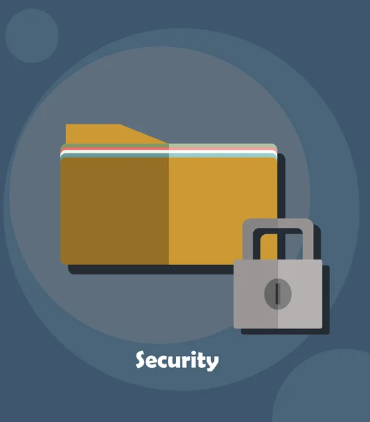 Security concept with yellow folder — Stock Vector