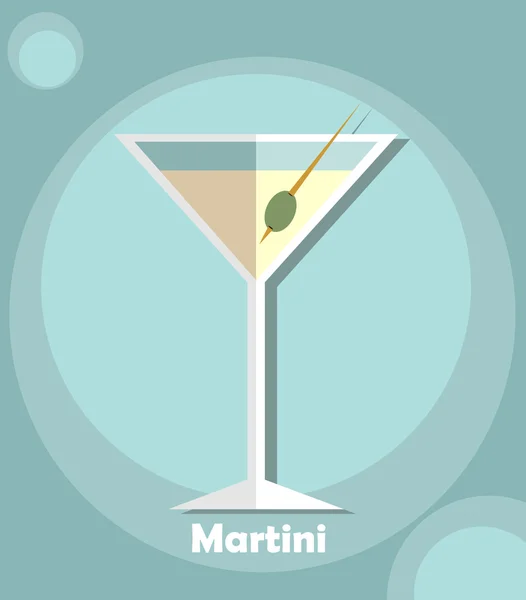 Martini con aceituna verde — Archivo Imágenes Vectoriales