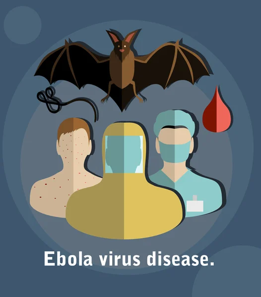Вирус Эбола плоский стиль — стоковый вектор